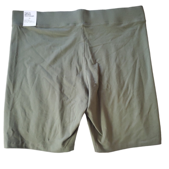 Nike womens tight fit midrise cotton bike shorts olive green size 2X - Picture 3 of 5